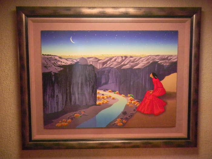 Limited edition GORMAN serigraph, "Moon River"
