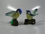 TWO STAFFORDSHIRE PORCELAIN BIRDS