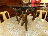 BRONZE CHERUB BASE COFFEE TABLE