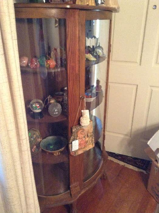 Bow Front China Cabinet w/ Claw Feet