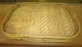 set of rattan trays