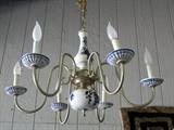 Delft blue and white chandelier