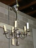 nickel plated 5 arm chandelier