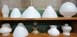 glass lampshades, globes and chimneys
