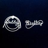 vintage name plate pins/brooches