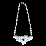 14k, ivory and Lapis necklace