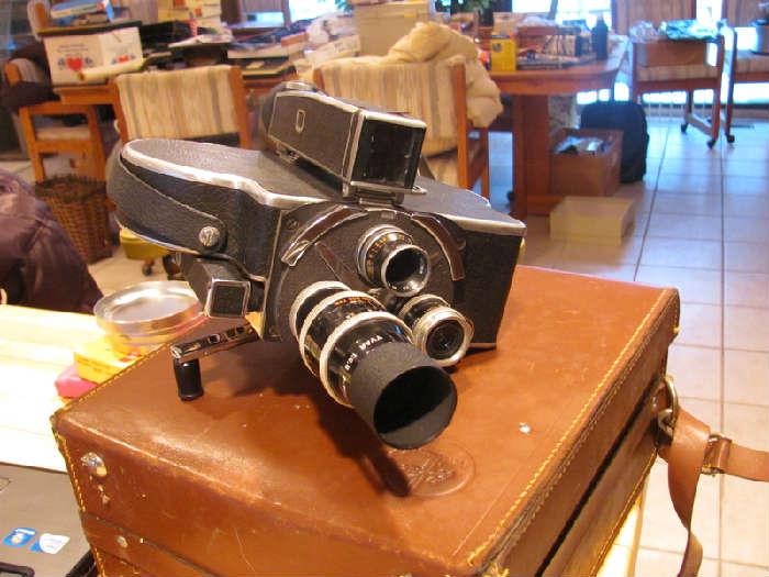 Paillard vintage Bolex video camera with film
