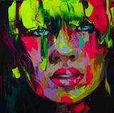Francoise Nielly Signed Canvas Print Framed. Approximate 31.5x31.5 in.
