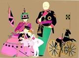 "Admiral Sir Aylmar and Family" by Denis Paul Noyer Lithograph on Arches 24/200. Approximate 29x39 in. Gifted French artist, Denis Paul Noyer, has thrilled the art world with his unique, illustrative style of painting. Born in 1940, he is a truly multi-faceted artist. He captures a wide range of subject matter, ranging from Mediterranean and Tuscan landscapes to figurative work. He is well known for capturing the quirky, almost surreal grace of the Art Deco Era. Noyer has developed an instantly-recognizeable, on-of-a-kind paiting technique in which his characters are at both cartoon-like and yet exquisitely real. his approach is both realistic and naive - his characters come to life through his expert use of color. Noyer creates simple yet glorious images of the lavish lifestyles of the rich and fabulous, captured in glamorous locations around the world. Noyer's works of art continue to be highly sought after and collectable, featured in museums and private collections globally.
