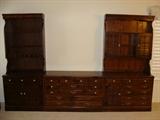 Ethan Allen American Traditional Antiqued Pine Furniture: Dresser/Chest; Buffet w/Hutch (2 ea.)