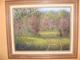 Framed Sue Dooley Original Painting titled “Lane to the Field”