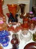 Numerous Carnival Glass pieces