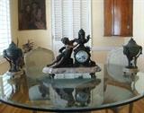 Late 19th. C. French Mantle Clock & Garniture by J. Freres.