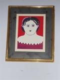 "Red Doll" Original Litho by Gloria Vanderbilt, signed & numbered.