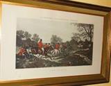 Large English Fox Hunting Etching