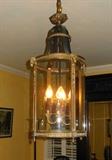 Large Empire-Style Lantern Chandelier w/ finely detailed Ramsheads (may be used inside or out).