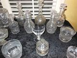 Collection of Fine Anglo-Irish Cut Crystal including Decanters, Rummers, Butter Dishes, Tea Jars, etc.