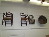 Misc. dining arm chairs, baskets