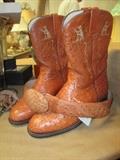 handmade Ostrich boots & matching belt