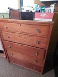 old oak chest of drawers w/ glass knobs