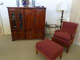 Chesterfield Chair & Ottoman, Entertainment Center