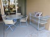 Mid-Century Table Chairs & 3 tier cart