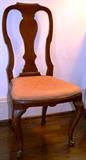 Period QA chair with cabriole front and rear legs, probably English
