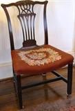 Period sidechair with needlepoint seat