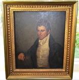 Oil on board of portrait of Benedict Heard, possibly by Bass Otis, American 1784-1861