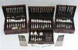 Watson George II Rex, Reed & Barton Burgundy and Towle Old Master Sterling Flatware. 