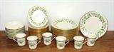 Lot 1319:  LENOX FINE CHINA ''HOLIDAY'' PATTERN: Approx. 45 pieces to include 16 Dinner Plates (10 3/4''), 17 Salad plates, 6 Soup Bowls, and 6 mugs. Lenox is the only major manufacturer of bone china in the U.S.