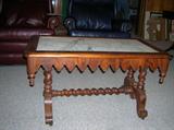 walnut marble top coffee table