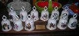 12 Norman Rockwell ceramic bells- Franklin Mint