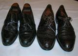 1 pr brown & 1 pr black vintage skin shoes