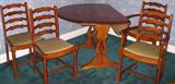 Gateleg Trestle table and 2arm & 2 side chairs