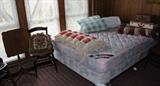 Another Newer Queen Sized Mattress Set and Frame. One of Two Fold Top Tables