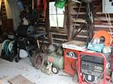 Char Broil Grill, Air Compressor, Lincoln Welder, and Generac Generator