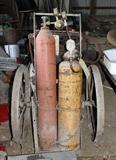 Acetylene Torch set on High Wheel Cart. 