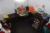 Treadle Sewing Machine Cabinet, Electric Sewing Machine, Cedar Chest and Holiday 
