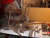 Mid 1800's Broad Axe and Adze's, Old Wood Boxes, Draw Shaves and a few old Hand Style Barn Drills