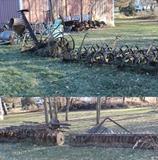 Antique Tractor Mower, Chisel Plow, Cultipacker and Disk. These would be great to rebuild for use or as yard ornaments.