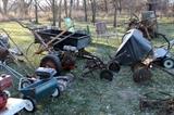 Simplicity walk behind tractor and implements, Lawn Spreader, Craftsman Lawn Dump Trailer, Husky Pull Behind Lawn Sweeper