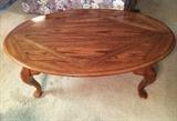 Oval oak coffee table