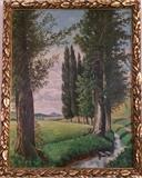 Oil on canvas painting in beautiful gilt frame