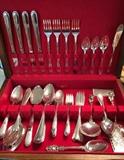 Silver plate flatware set