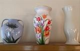 Vases, including white Rosenthal vase