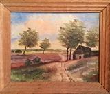 Miniature plein air oil painting