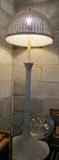 antique Victorian white wicker floor lamp