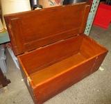 vintage wooden rolling tool box