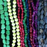strands of colored beads and Agate